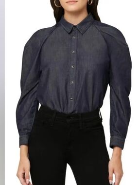 Joe's Puffer Shoulder Blouse Black XS